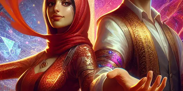 A virtual reality scene featuring playful characters in revealing outfits, set in a luxurious, dimly lit room.