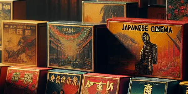 A captivating display of classic Japanese adult film packaging featuring alluring models and vibrant, nostalgic designs.